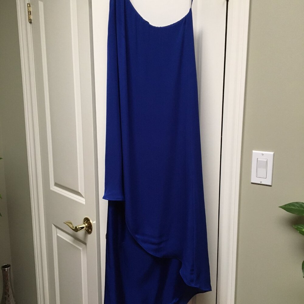 Asymmetrical one-shoulder silk dress, US 4, NWT